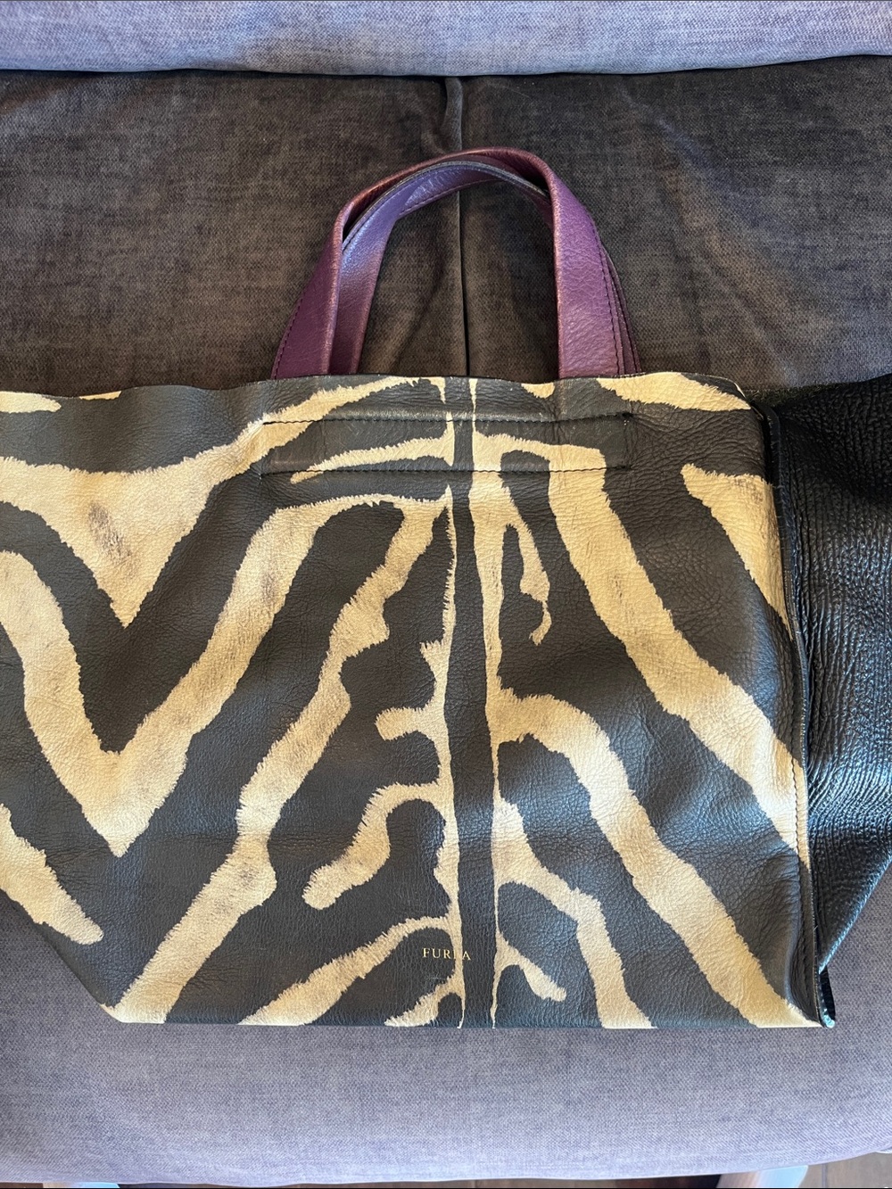 Furla Zebra tote bag.  Vintage. EUC